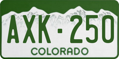 CO license plate AXK250