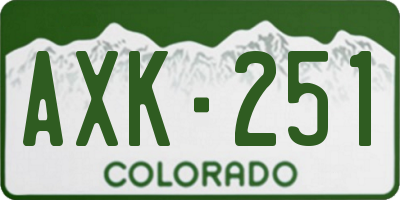CO license plate AXK251