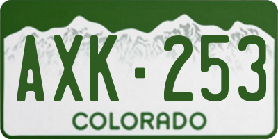 CO license plate AXK253