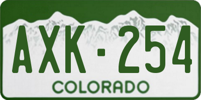 CO license plate AXK254