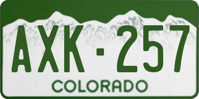 CO license plate AXK257