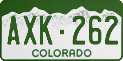 CO license plate AXK262