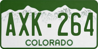 CO license plate AXK264