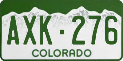 CO license plate AXK276