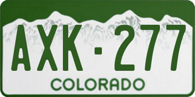 CO license plate AXK277