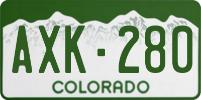 CO license plate AXK280