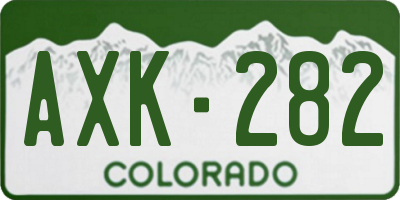 CO license plate AXK282