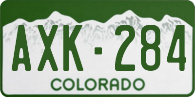 CO license plate AXK284