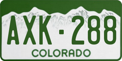 CO license plate AXK288