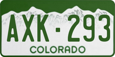 CO license plate AXK293