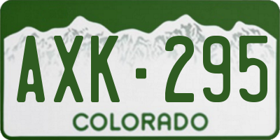 CO license plate AXK295