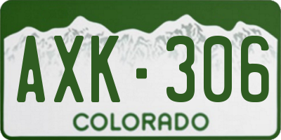 CO license plate AXK306