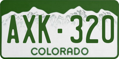 CO license plate AXK320