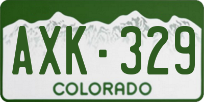 CO license plate AXK329
