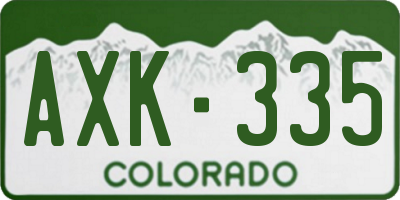 CO license plate AXK335