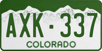 CO license plate AXK337