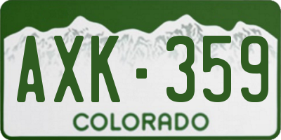 CO license plate AXK359
