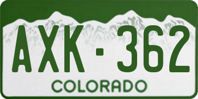 CO license plate AXK362
