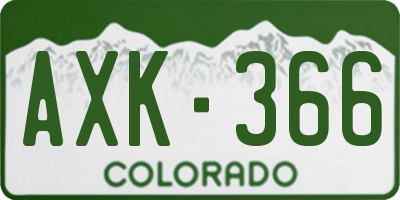 CO license plate AXK366
