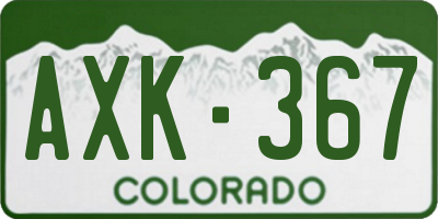 CO license plate AXK367