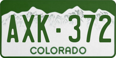 CO license plate AXK372