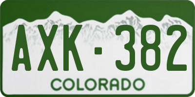 CO license plate AXK382