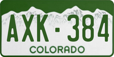 CO license plate AXK384