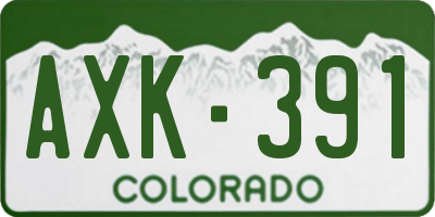 CO license plate AXK391