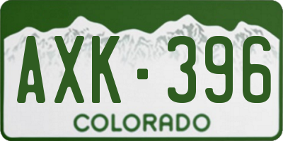 CO license plate AXK396