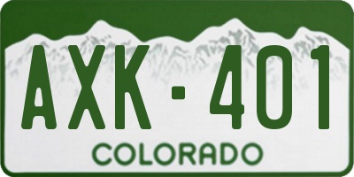 CO license plate AXK401