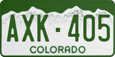 CO license plate AXK405