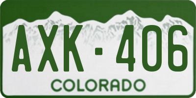 CO license plate AXK406