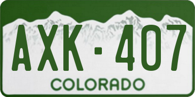 CO license plate AXK407