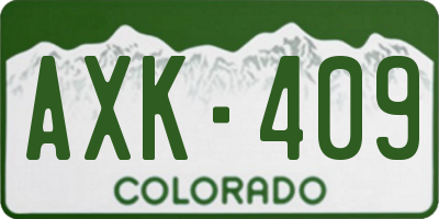 CO license plate AXK409