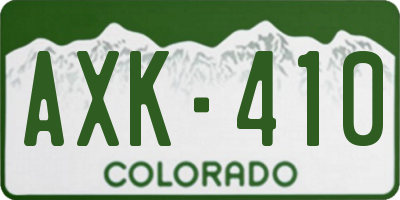 CO license plate AXK410
