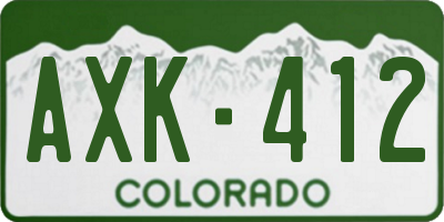 CO license plate AXK412
