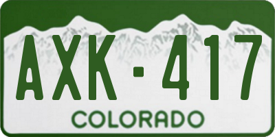 CO license plate AXK417