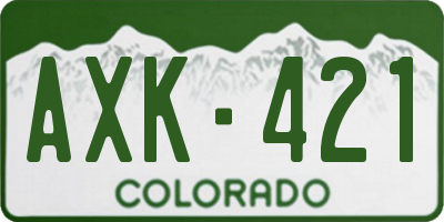 CO license plate AXK421