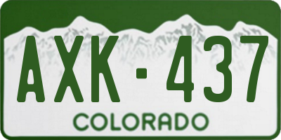 CO license plate AXK437