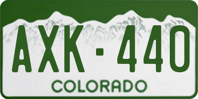 CO license plate AXK440