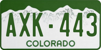 CO license plate AXK443