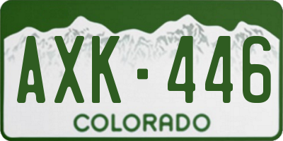 CO license plate AXK446