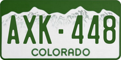 CO license plate AXK448