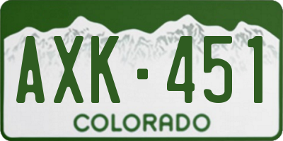 CO license plate AXK451