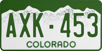 CO license plate AXK453