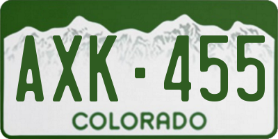 CO license plate AXK455