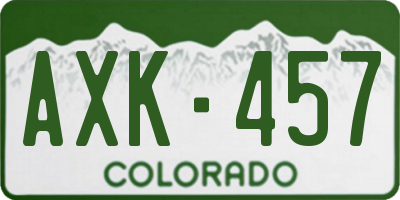 CO license plate AXK457