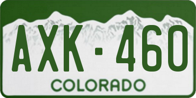 CO license plate AXK460