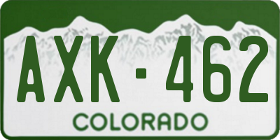 CO license plate AXK462