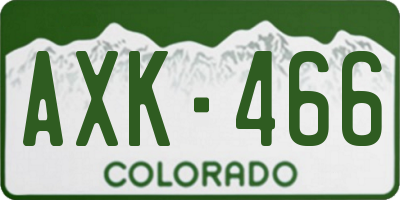 CO license plate AXK466